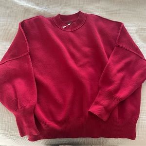 Free People Easy Street Pullover Tunic Sweater - Fuego Rosa - Small